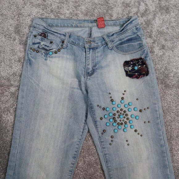 Vanilla Jeans With Turquoise Stones Size 11 - Picture 4 of 14
